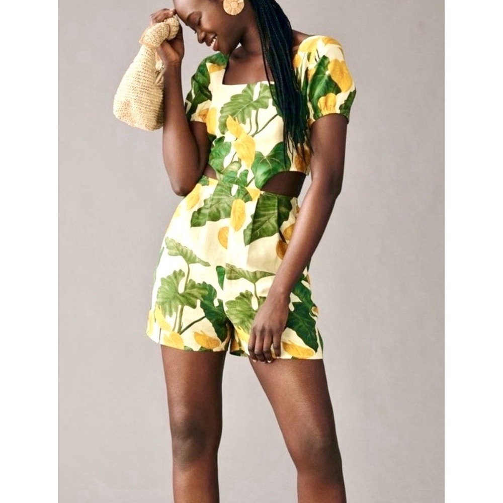 FARM Rio Cutout Tie-Back Romper - Size L